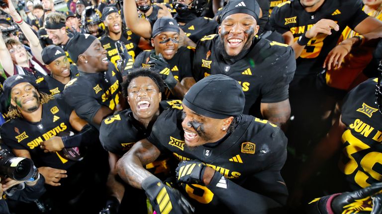 September 26, 2025: Arizona State Sun Devils defeat the TCU Horned Frogs 24-27 at Mountain America Stadium in Tempe, Arizona. .Michael Cazares/CSM. (Credit Image: .. Michael Cazares/Cal Sport Media) (Cal Sport Media via AP Images)