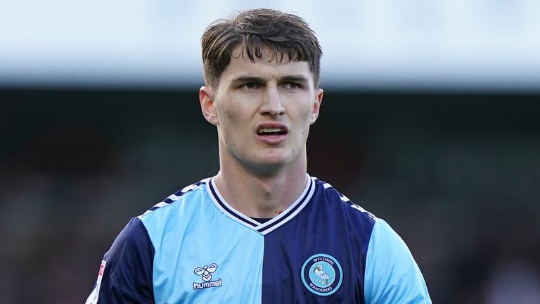 Wycombe Wanderers's Freddie Potts during the Sky Bet League One match at Adams Park, Wycombe. Picture date: Friday March 29, 2024.