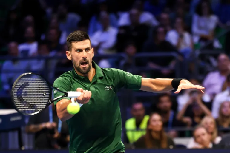 Novak Djokovic in action.