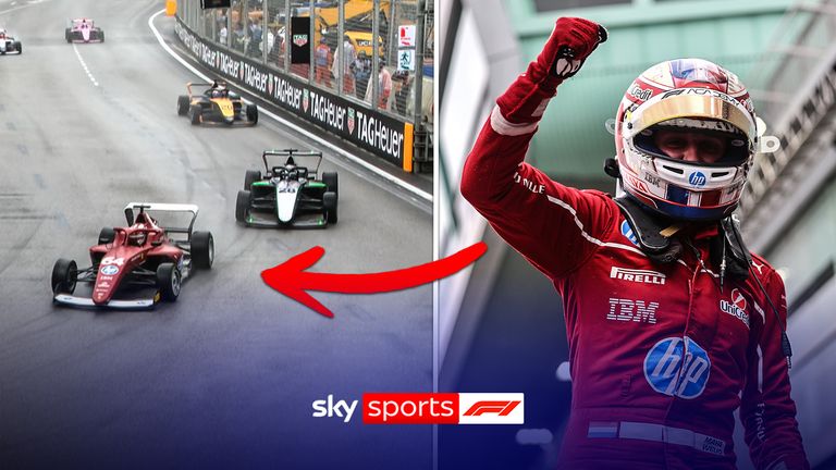 Watch the moment Maya Weug makes a sensational last lap overtake on title rival Doriane Pin to win the second F1 Academy race in Singapore.