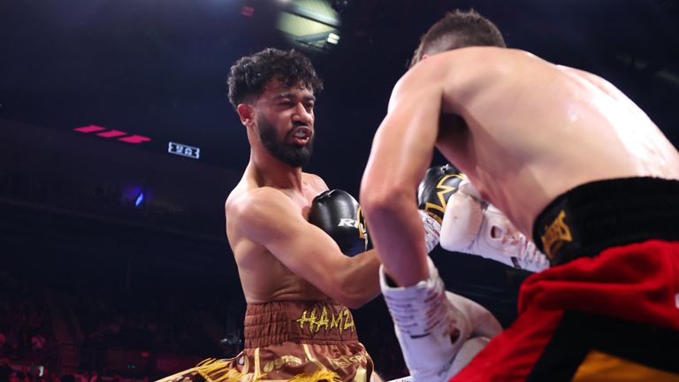 Sheffield, UK: Hamza Udin v Paul Roberts, English and WBA International Flyweight Title.11 October 2025.Picture By Mark Robinson Matchroom Boxing.