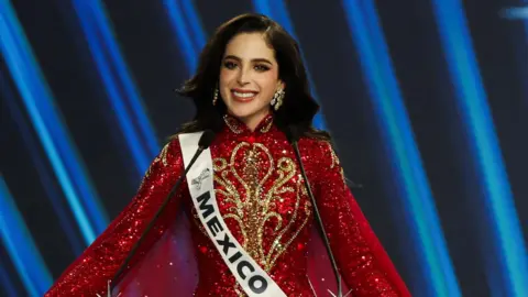 Reuters Miss Mexico Fatima Bosch wearing a red gown