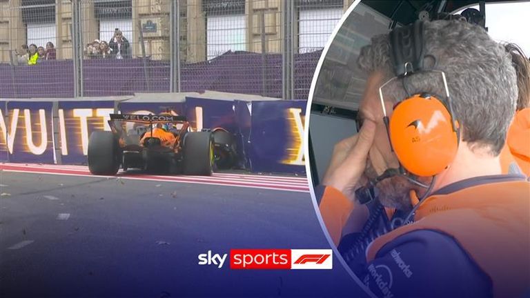 McLaren's Oscar Piastri had a disastrous first lap at the Azerbaijan Grand Prix, crashing out of the race after hitting the wall.