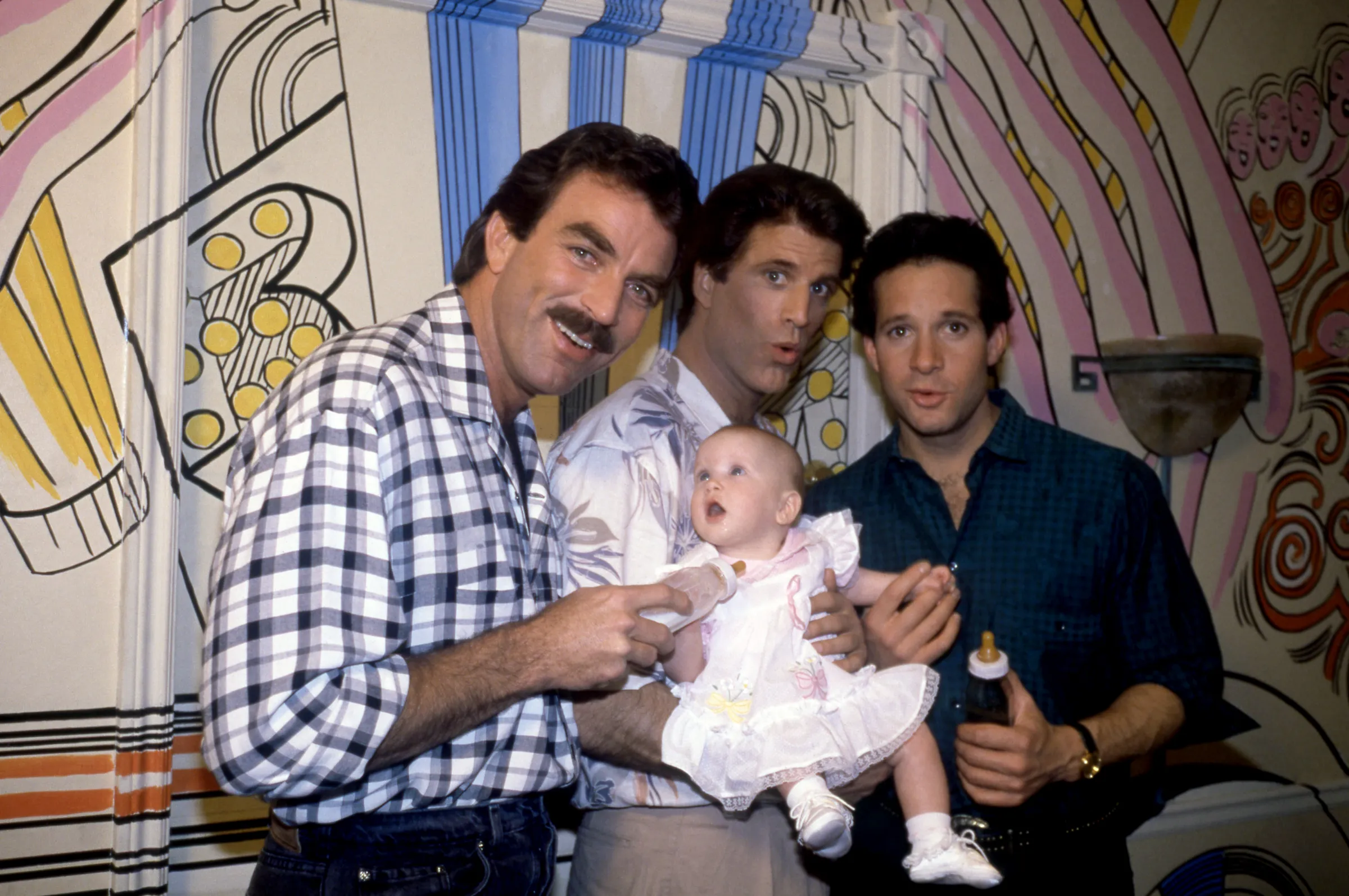 A still photo from the 1987 movie “Three Men and a Baby.”