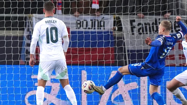 Slovakia's Tomas Bobcek scored the winner in stoppage time on his international debut