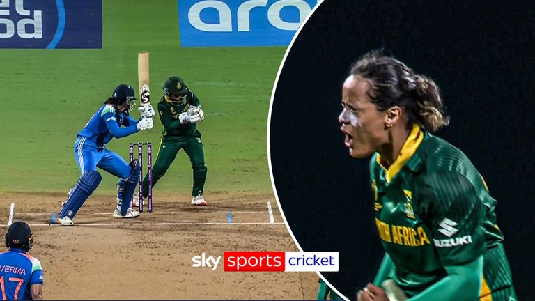 Smriti Mandhana is the first to fall for India as she nicks behind to give South Africa their first wicket.