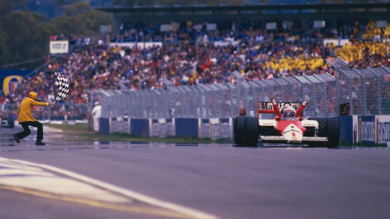 Alain Prost won the 1986 World Championship as he took advantage of Nigel Mansell's dramatic puncture in Adelaide