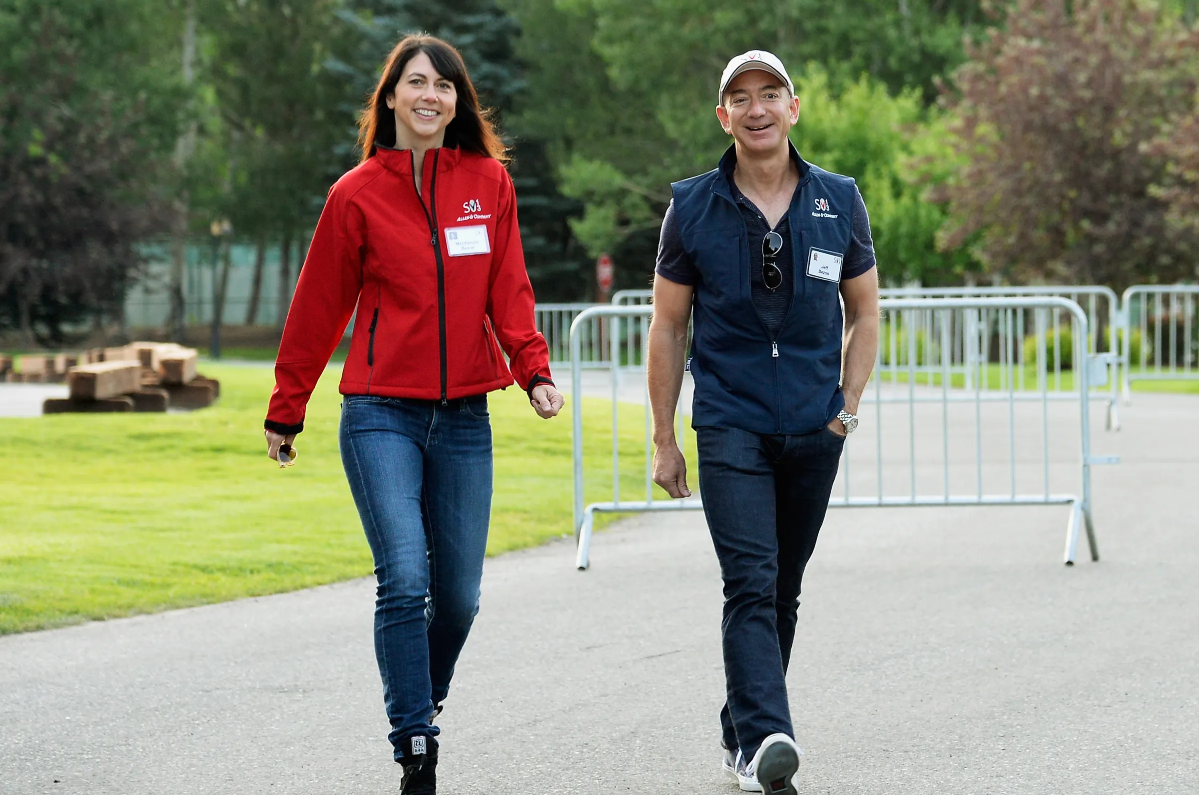 MacKenzie Scott walking with her ex-husband Jeff Bezos