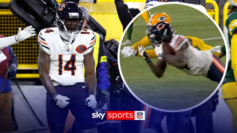 What a catch! Caleb Williams connects with Olamide Zaccheaus for highlight-Reel TD! 