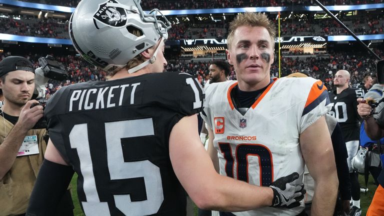 Bo Nix threw for 212 yards and ran for a touchdown as the Broncos beat the Raiders 