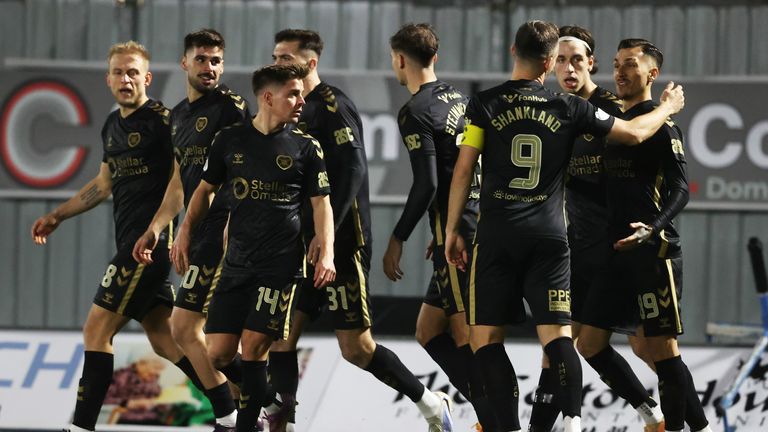 FALKIRK, SCOTLAND - DECEMBER 13: Hearts Claudio Braga celebrates after scoring to make it 1-0 during a William Hill Premiership match between Falkirk and Heart of Midlothian at the Falkirk Stadium, on December 13, 2025, in Falkirk, Scotland. (Photo by Alan Harvey / SNS Group)