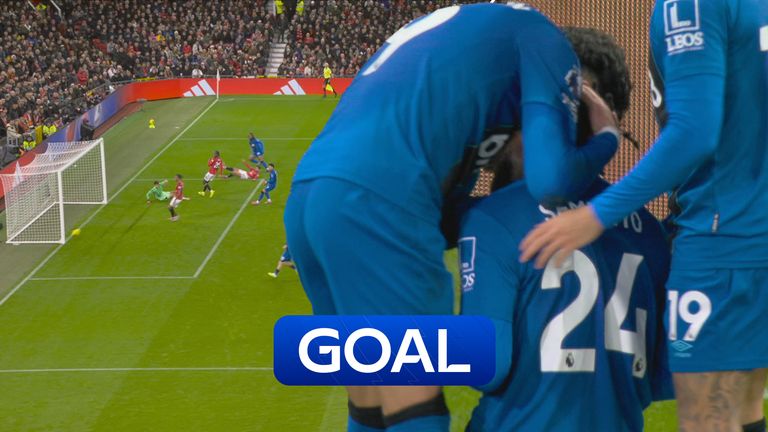 Antoine Semenyo scores for Bournemouth against Man Utd