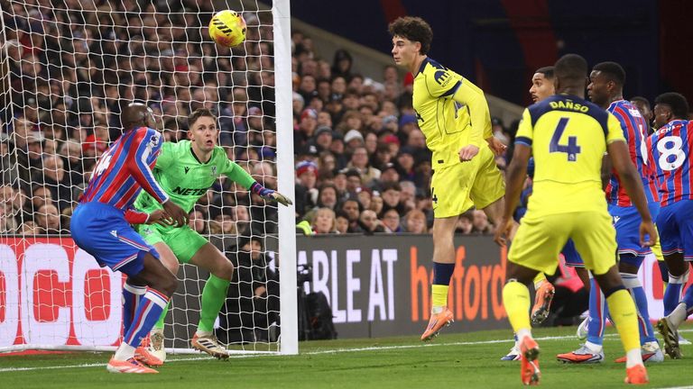 Archie Gray heads Spurs in front at Selhurst Park