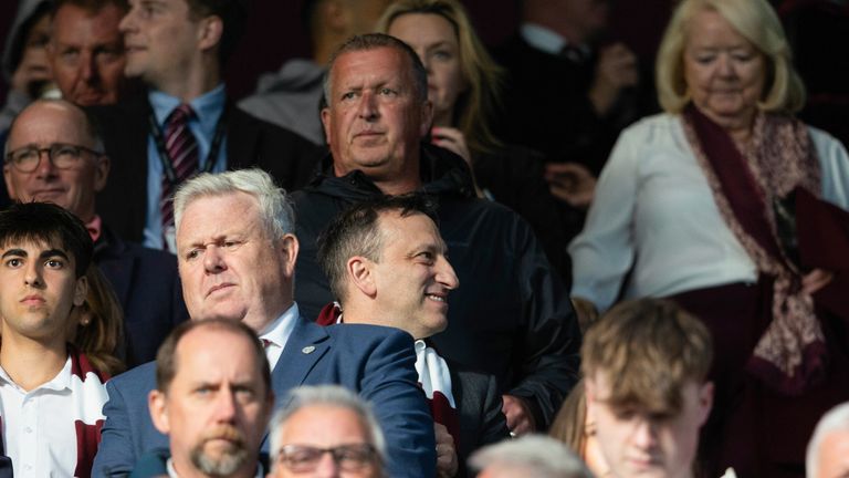 Budge (top right) helped seal the deal that saw Tony Bloom (C) invest in Hearts 