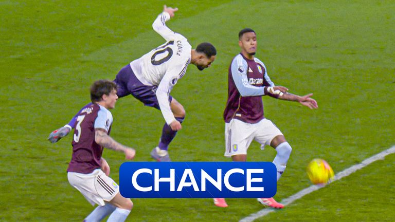 Cunha misses a chance to equalise against Villa