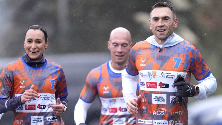 Jessica Ennis-Hill and Kevin Sinfield on day four of the 7 in 7: Together 2025 Challenge in Sheffield