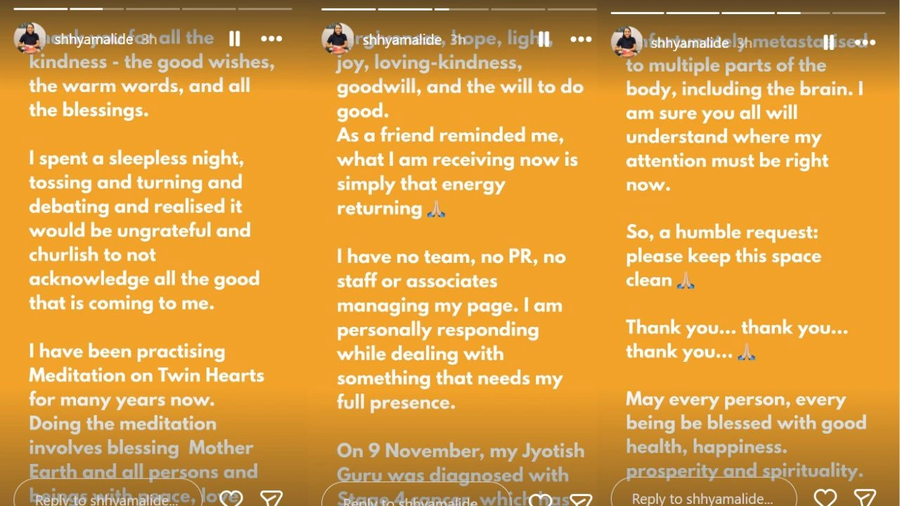 Shhyamali De Instagram Story