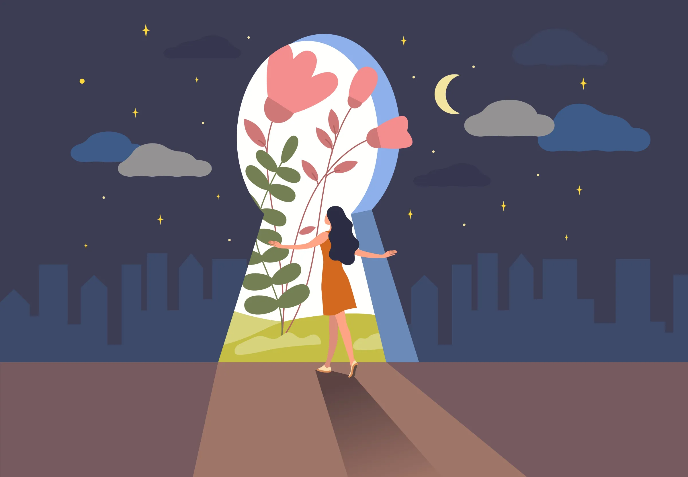 Illustration of a single woman