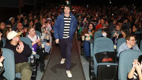Netflix Finn Wolfhard attends Stranger Things 5: The Finale Fan Screenings at The Park Theatre on December 31, 2025 in Vancouver, British Columbia
