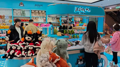 CFOTO/Future Publishing via Getty Images Customers shop at jellycat doll store in Shanghai, China.