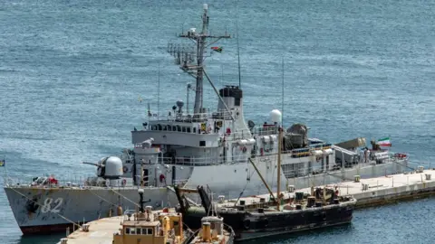 Bloomberg/Getty Images A Iranian flagged ship in Simon's Town harbour, South Africa.