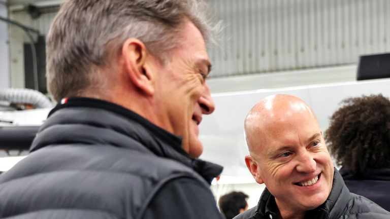 Cadillac team principal Graeme Lowdon (L) and chief executive Dan Towriss
