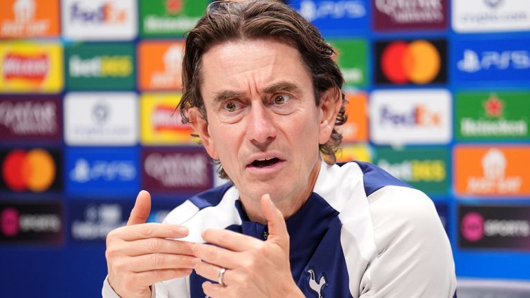 Tottenham Hotspur manager Thomas Frank during a press conference at the Tottenham Hotspur Training Ground, London. Picture date: Monday December 8, 2025.