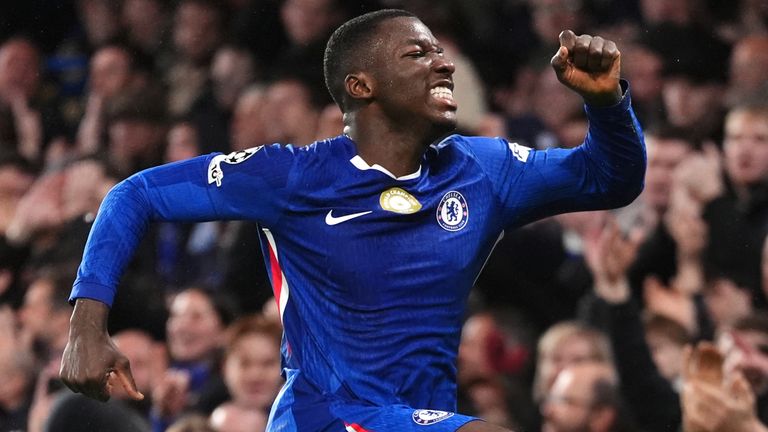 Chelsea's Moises Caicedo celebrates scoring against Pafos