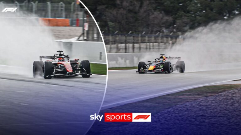 Ferrari and Red Bull take on rain-hit testing in Barcelona