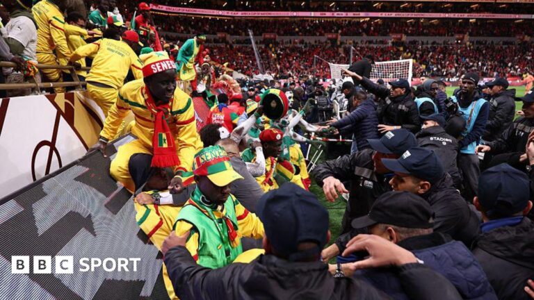 Afcon final: Senegal temporarily leave field after Morocco awarded controversial penalty