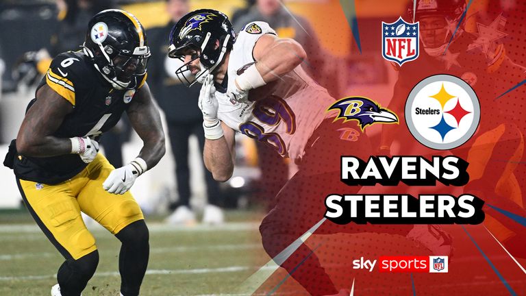 Baltimore Ravens tight end Mark Andrews runs after a catch during the second half an NFL football game against the Pittsburgh Steelers