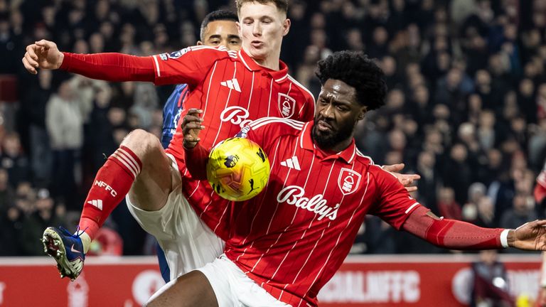 Ola Aina's apparent handball was checked and cleared by VAR