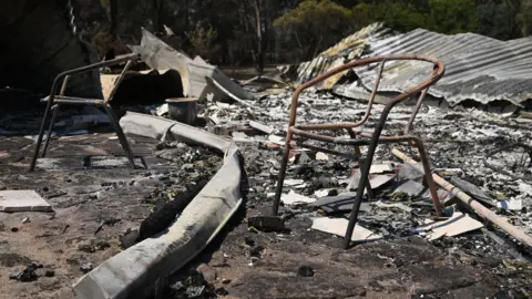 EPA Burnt chairs in a burnt out property in Ruffy, Victoria, Australia, on 11 January