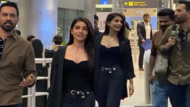 Samantha Ruth Prabhu flaunts her mangalsutra as she arrives at Hyderabad airport with her husband Raj Nidimoru, VIDEOS