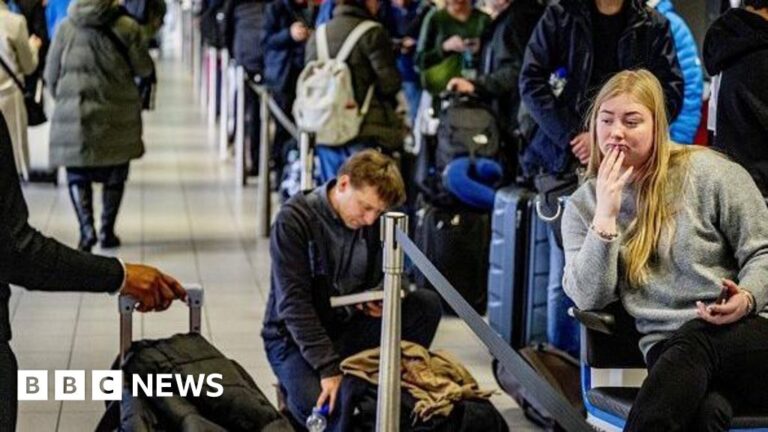 Six dead and hundreds of flights cancelled as snow causes chaos across Europe