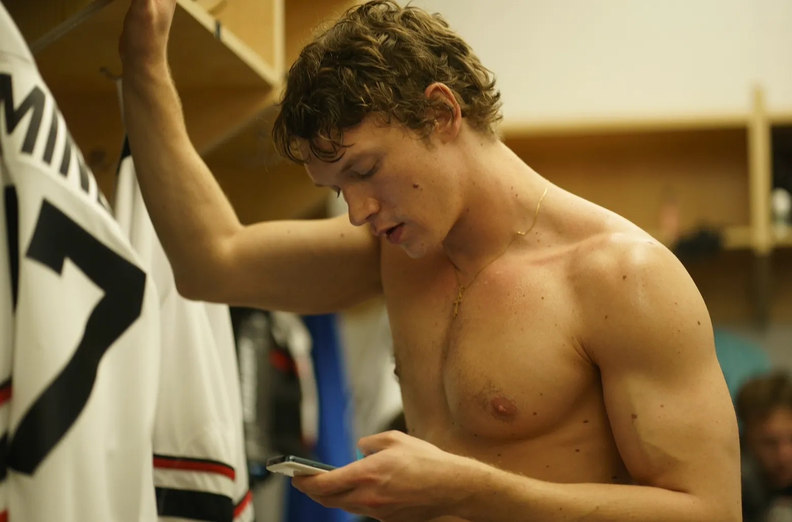 Connor Storrie in a scene from Heated Rivalry