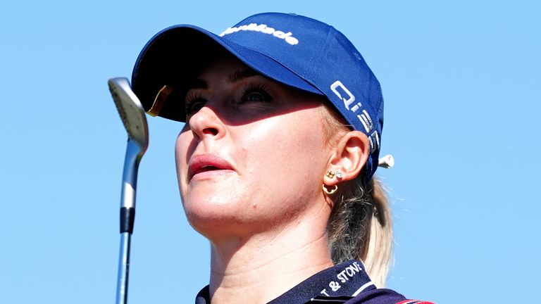 BELLEAIR, FL - NOVEMBER 15: LPGA golfer Charley Hull plays her tee shot on the 9th hole during the third round of The Annika 
