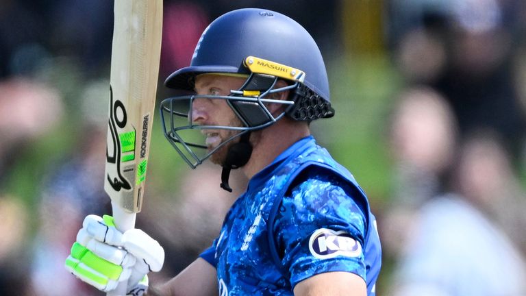 England's Jos Buttler bats during an ODI (Associated Press)