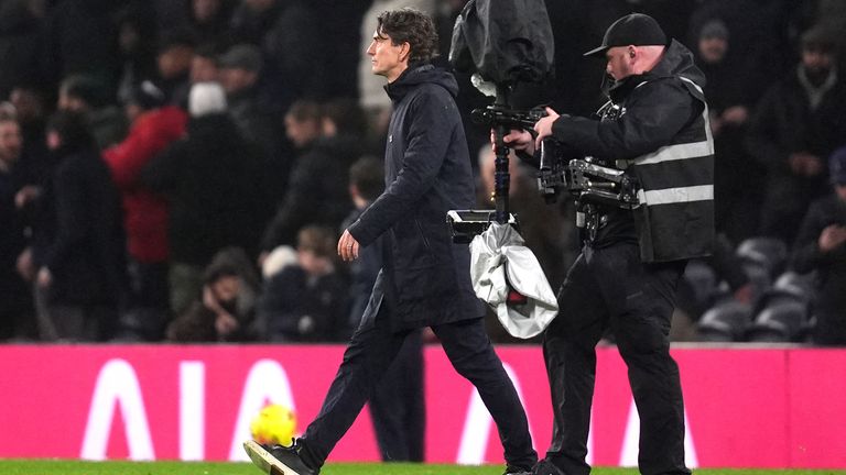 Thomas Frank at full-time following Tottenham's loss to Newcastle