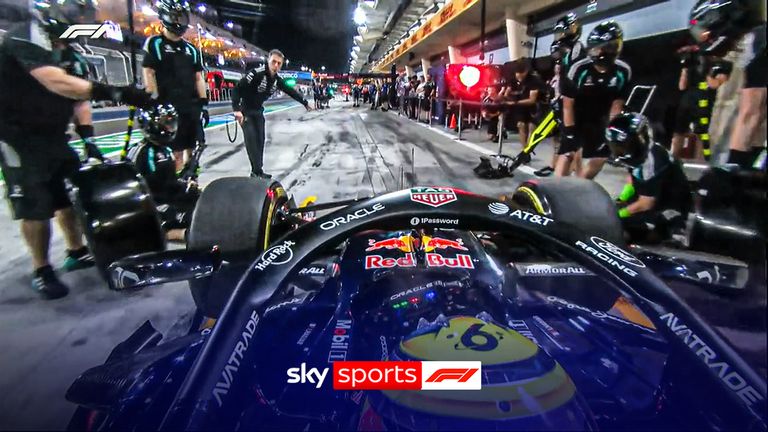 Isack Hadjar ended up in the Mercedes pit box rather than his own positioned just in front.