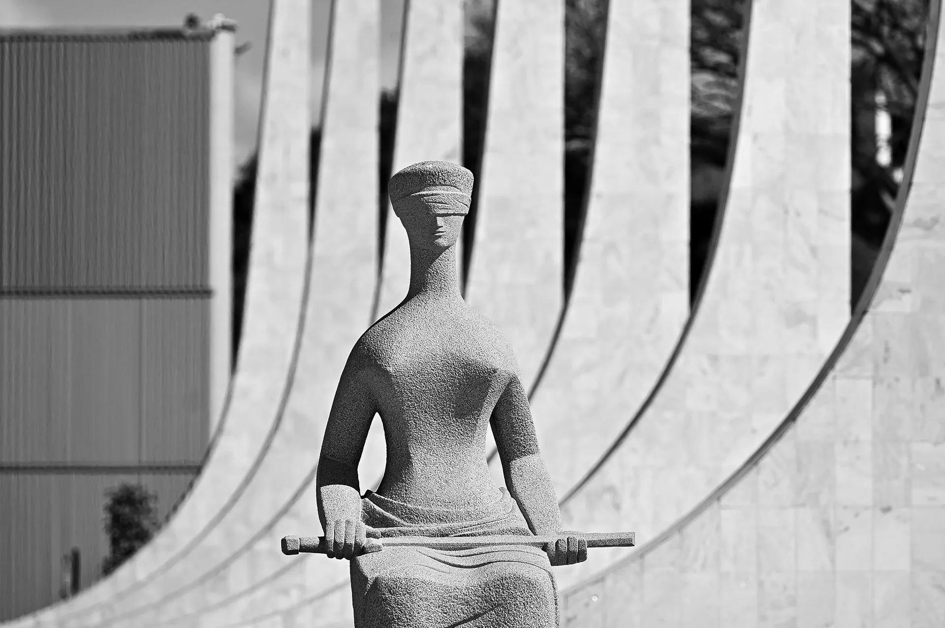 The “justice” statue