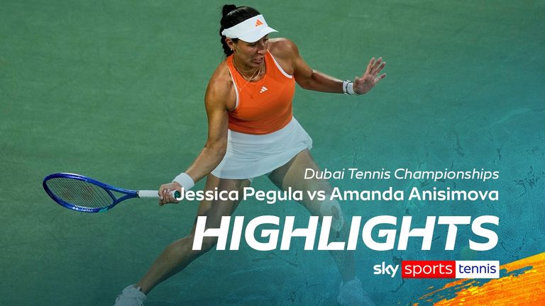 Highlights of the Dubai Tennis Championships match between Jessica Pegula and Amanda Anisimova.