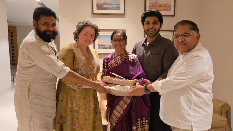 Allu Sirish arrives with folks to invite Pawan Kalyan and wife Anna Lezhneva to his wedding with Nayanika Reddy; PICS