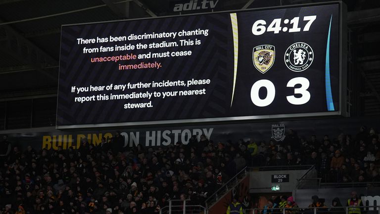 Multiple messages were put out to supporters during the game