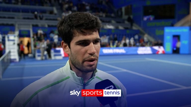 Carlos Alcaraz was in buoyant mood after beating Andrey Rublev to reach the Qatar Open final.