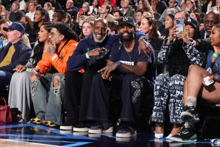INGLEWOOD, CA - FEBRUARY 15: Drederick Irving and Kyrie Irving pose for a photo during the 75th NBA All-Star Game as part of the 2026 NBA All-Star Weekend on February 15, 2026 at Intuit Dome in Inglewood, California. NOTE TO USER: User expressly acknowledges and agrees that, by downloading and/or using this Photograph, user is consenting to the terms and conditions of the Getty Images License Agreement. Mandatory Copyright Notice: Copyright 2026 NBAE Nathaniel S. Butler/NBAE via Getty Images/AFP (Photo by Nathaniel S. Butler / NBAE / Getty Images / Getty Images via AFP)