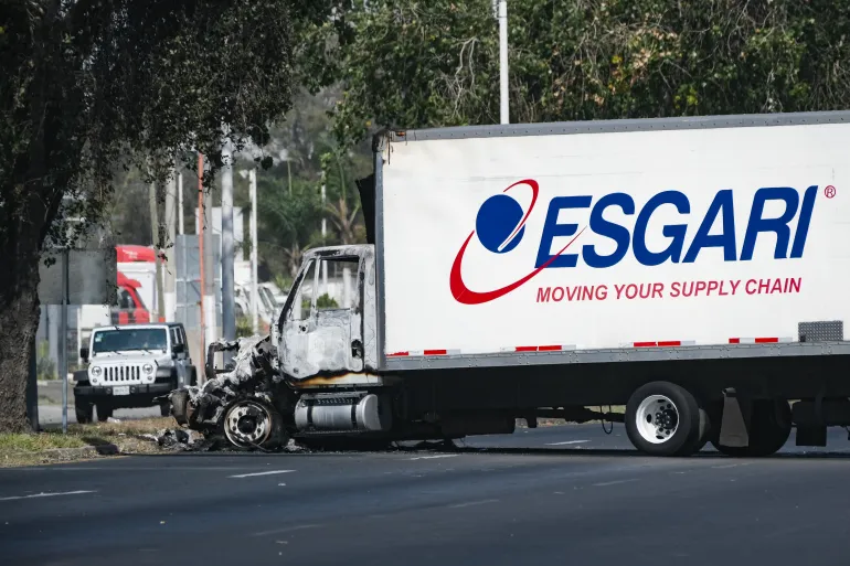 Damaged truck