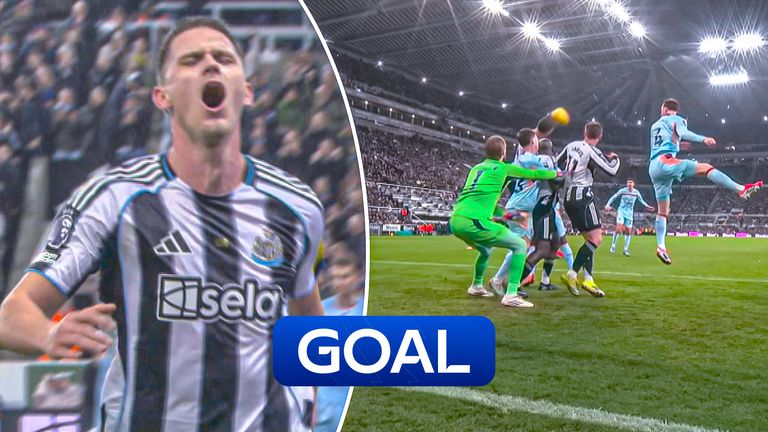 Newcastle's Sven Botman heads hosts into the lead.