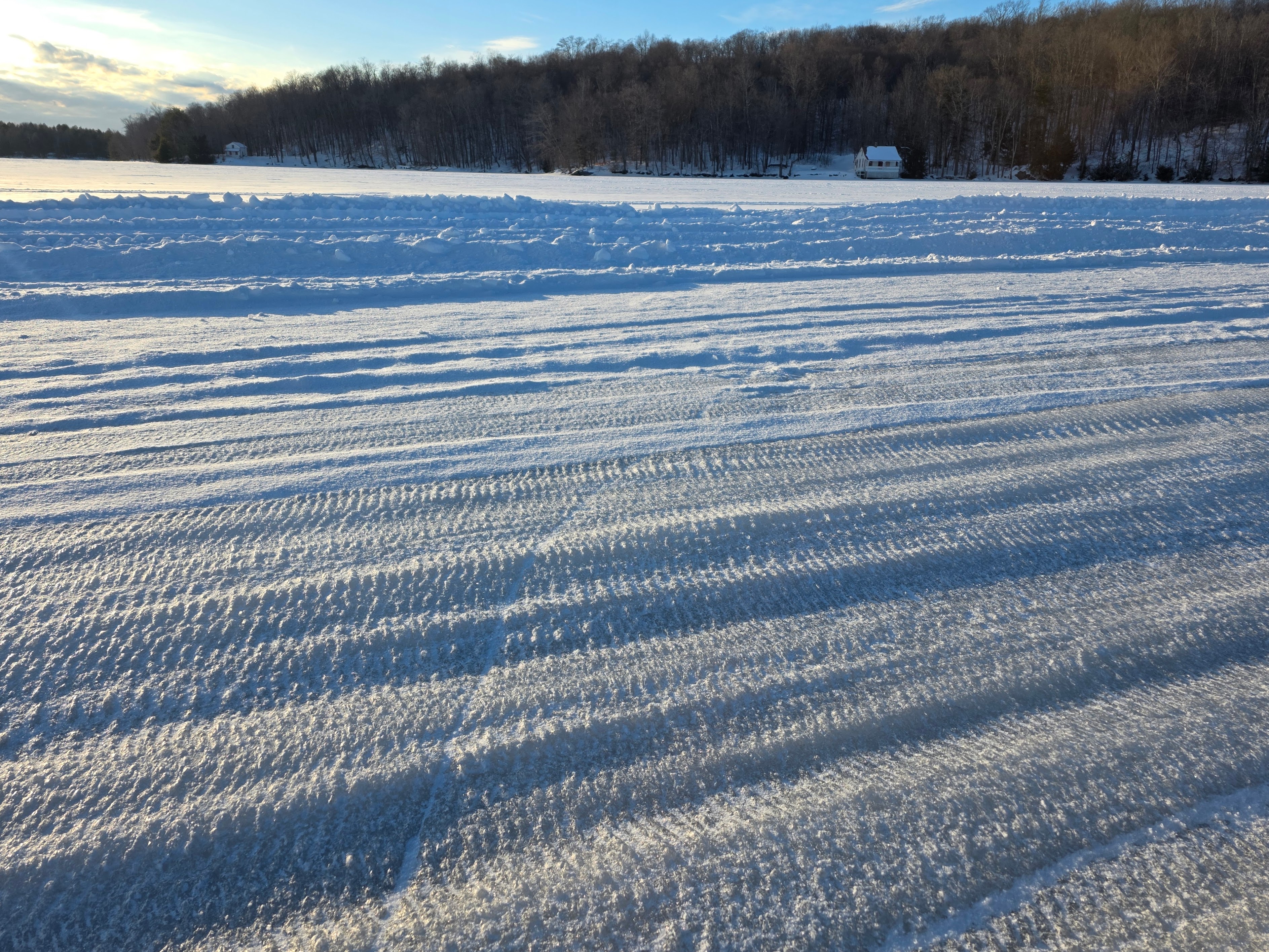 Ruts in the ice made by ice racing