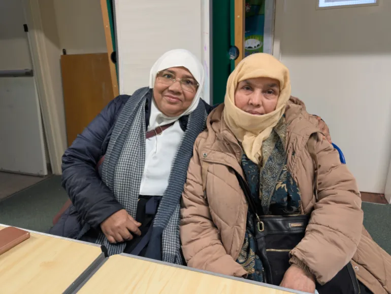 Jahanara Begum (L) and Romina Khatun, Bangladeshi women in London who have voted remotely ahead of the February 12 Bangladesh elections [Indlieb Farazi Saber]
